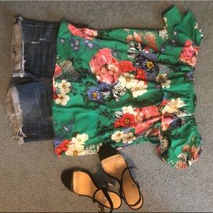 Floral off the shoulder top